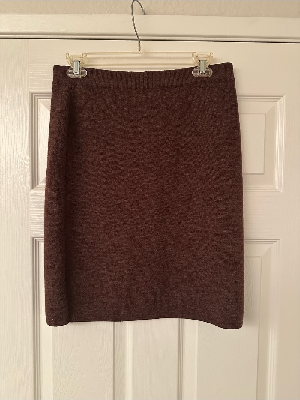 Valerie Stevens Chocolate Brown Knit Pencil Skirt, Sz Petite Small